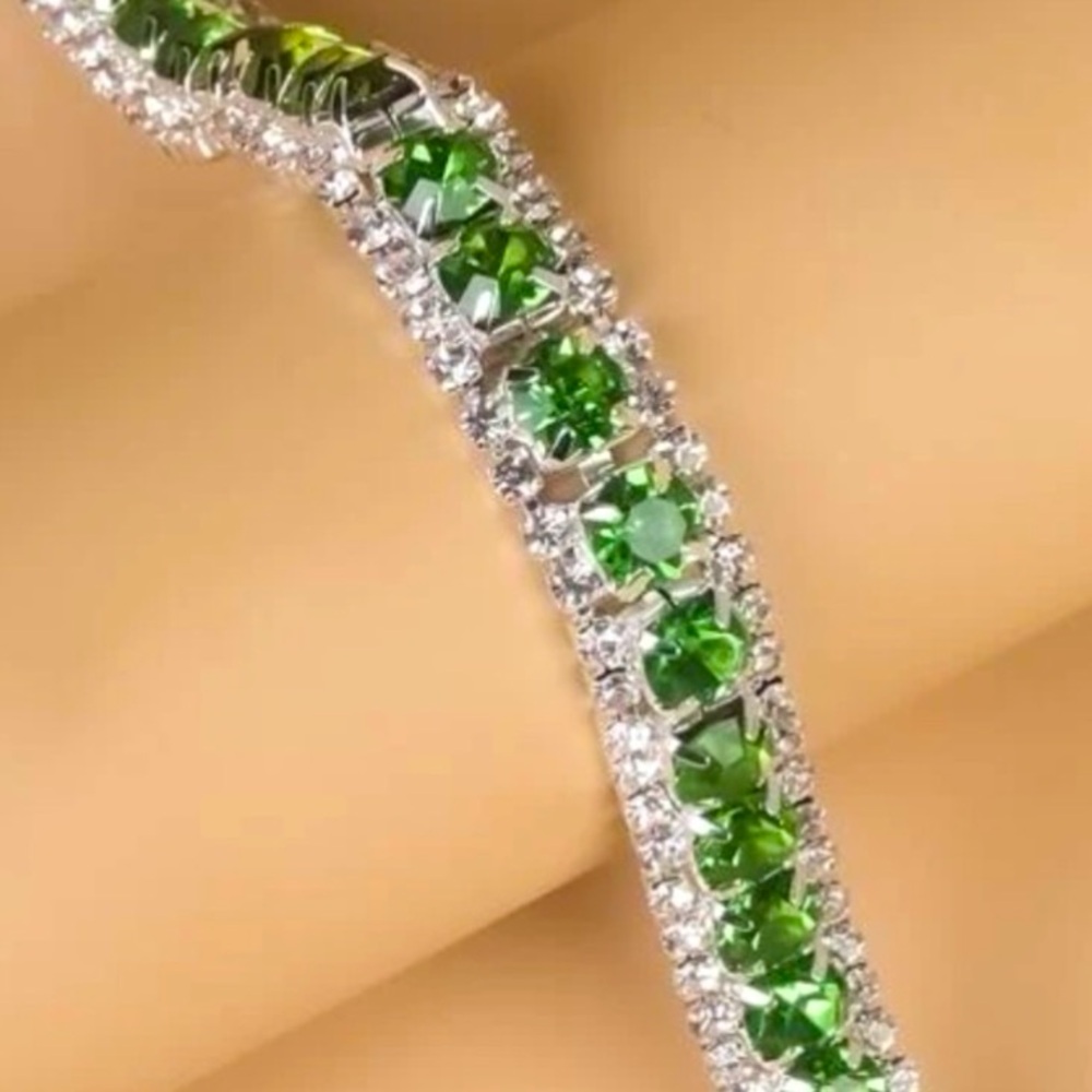 Swarovski Elements Light Green Tennis Bracelet